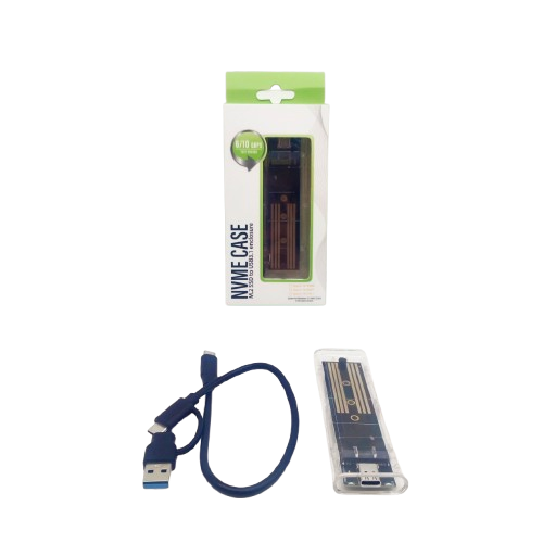 CASE SSD NVME USB 3.1 TYPE-C COMBO TRANSPARAN