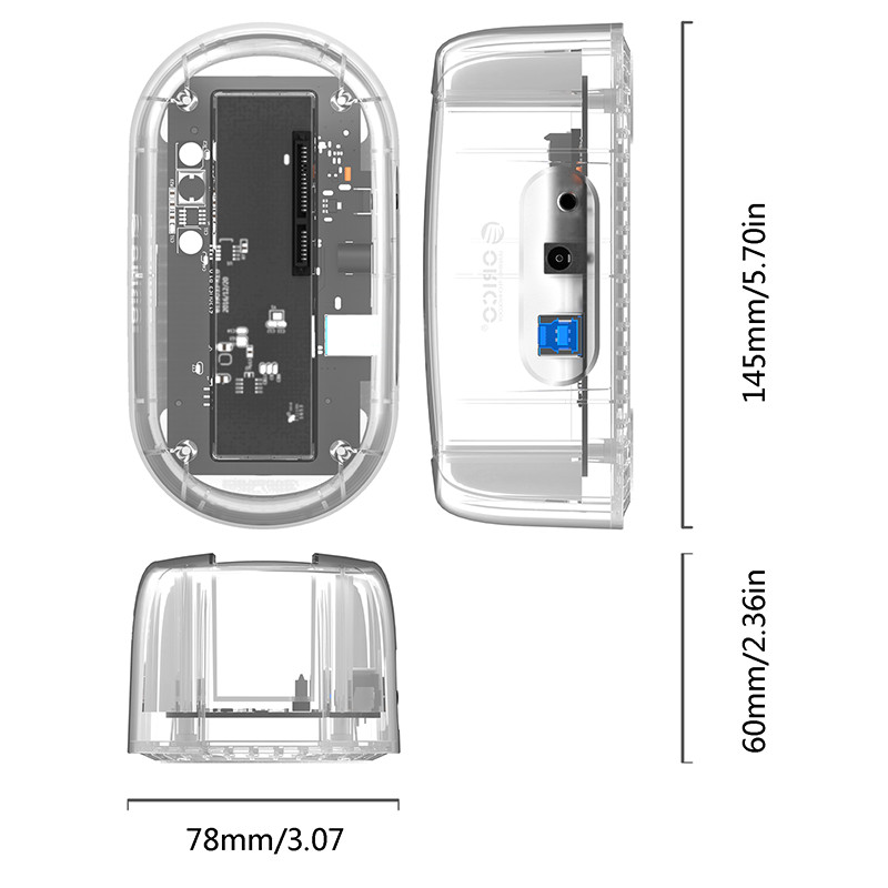 DOCKING HDD 2,5 SATA/3,5SATA 3.0 ORICO 6139U3 TRANSPARANT