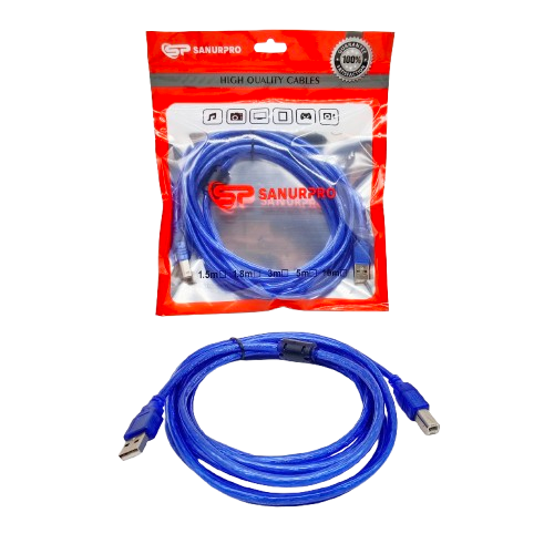 KABEL PRINTER USB 2.0 SANURPRO 1,5M, 3M, 5M, 10M TRANSPARAN