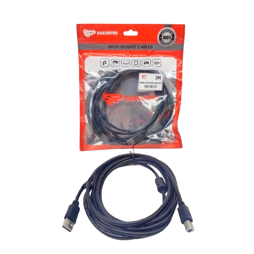 KABEL PRINTER USB 2.0 SANURPRO 1,5M, 3M, 5M, 10M HITAM
