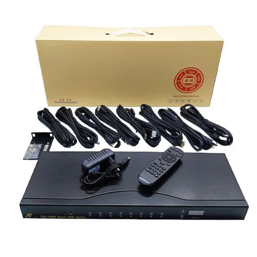 KVM SWITCH HDMI 8PORT USB 2.0 (METAL) + KABEL