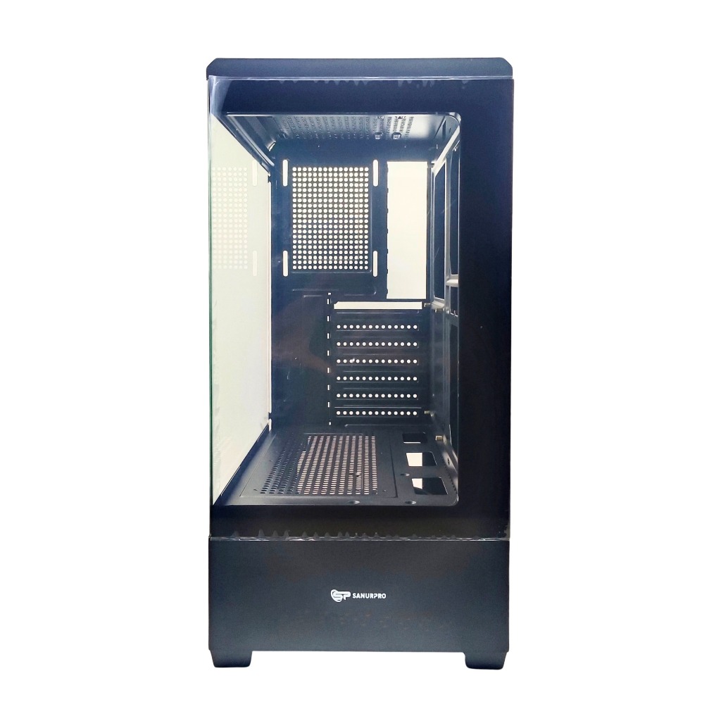 CASING SANURPRO GAMING GLASS 365-05 HITAM DAN PUTIH (ITX / M-ATX / ATX / E-ATX)