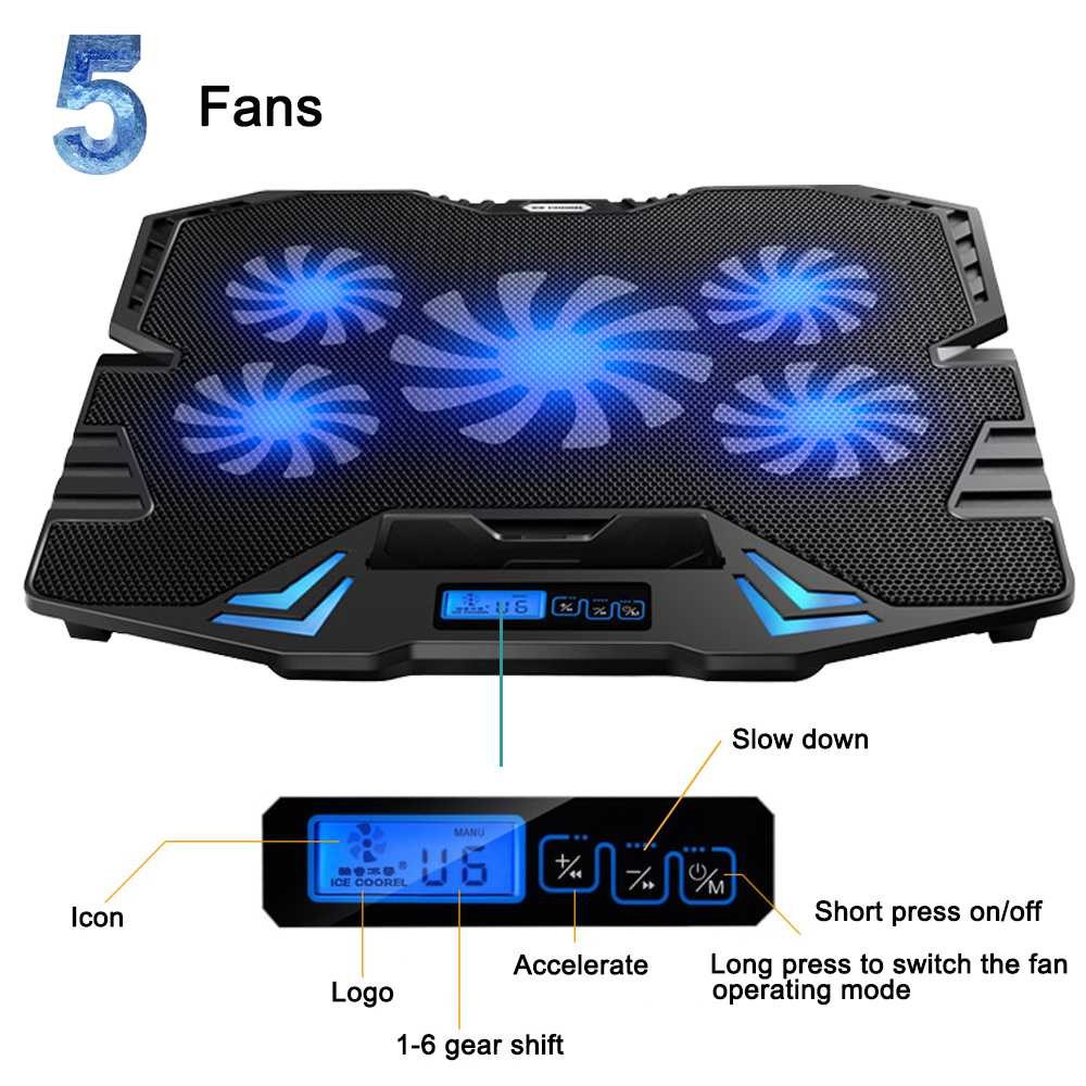 FAN NOTEBOOK K5 GAMING LED 5 FAN