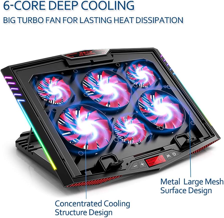 FAN NOTEBOOK K7 GAMING RGB 6FAN + HOLDER
