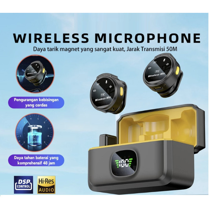 Microphone Wireless J6 2in1 2 Mic