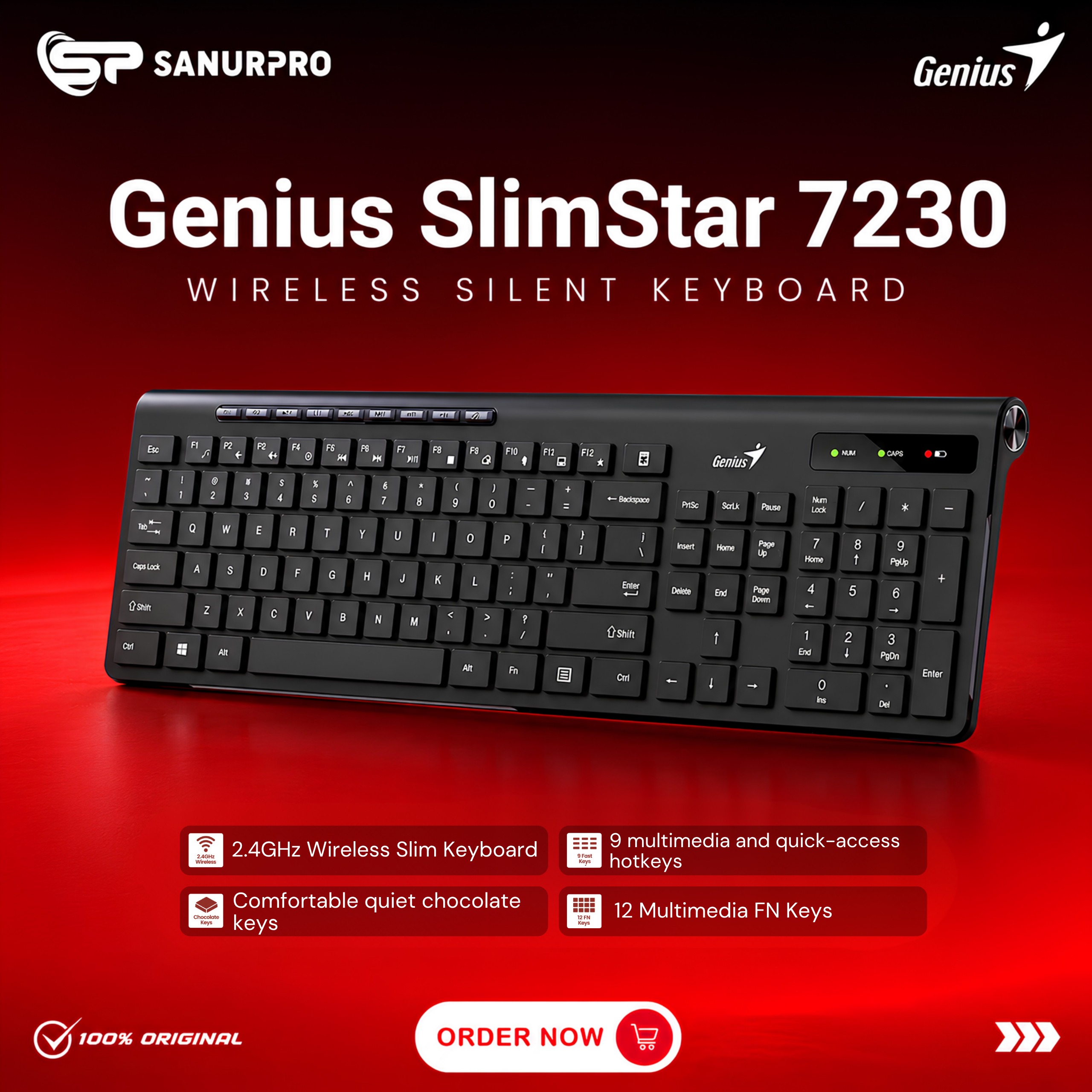 GENIUS KEYBOARD SLIMSTAR 7230 WIRELESS