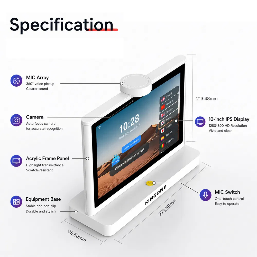 VOICE TRANSLATOR AI DUAL SCREEN 10.1 INCH
