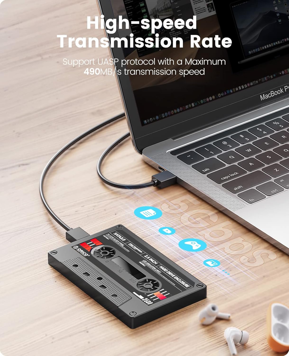 CASE HDD 2,5 SATA USB 3.0 ORICO 2580U3 TRANSPARAN KASET
