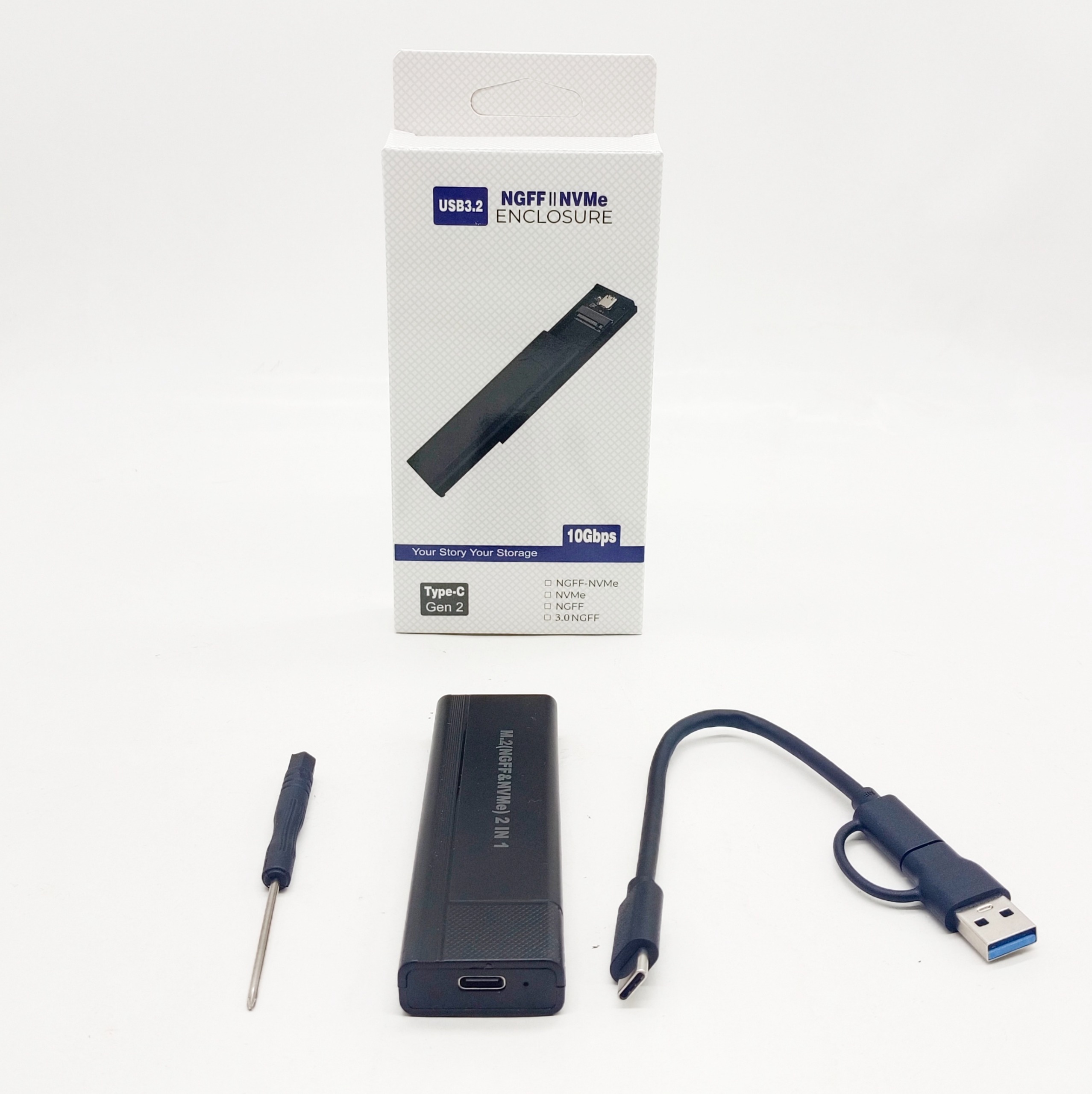 CASE SSD USB 3.2 TO NGFF + NVME 20CM C-C KABEL