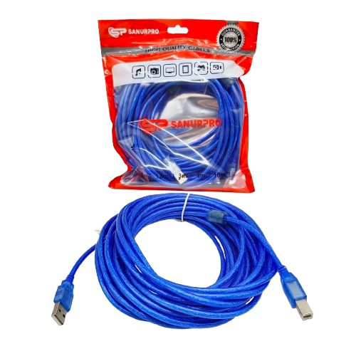 KABEL PRINTER USB 2.0 SANURPRO 1,5M, 3M, 5M, 10M TRANSPARAN